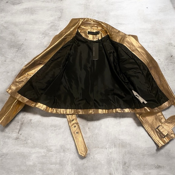 Zara Rose Gold Leather Jacket - Picture 2 of 3